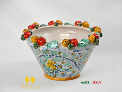 Portavaso in Ceramica di Caltagirone Fichi D'India a Rilievo - Varie Misure