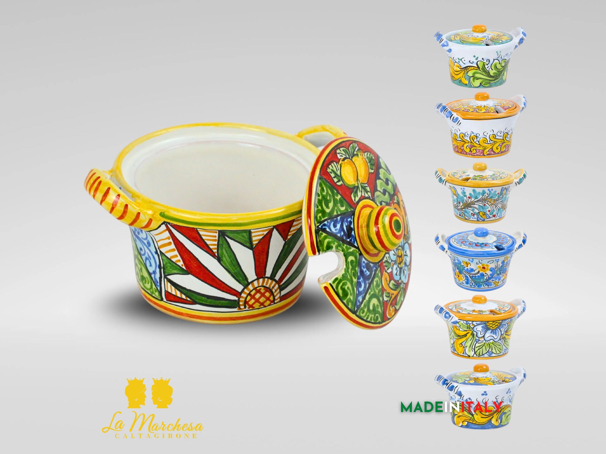 Formaggiera Zuccheriera in Ceramica di Caltagirone - Vari Decori