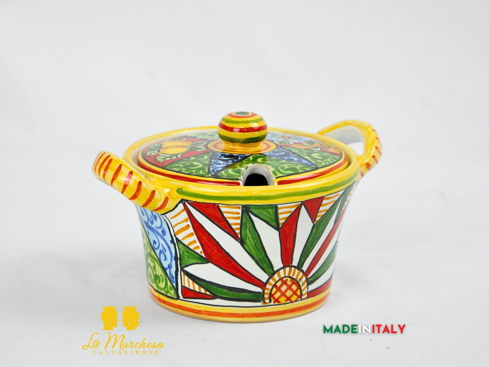 Formaggiera Zuccheriera in Ceramica di Caltagirone - Vari Decori