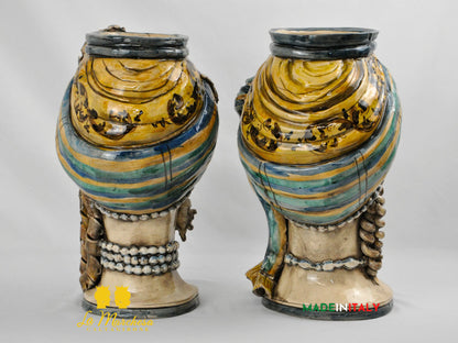 Teste di Moro Turbante in Ceramica di Caltagirone 39cm