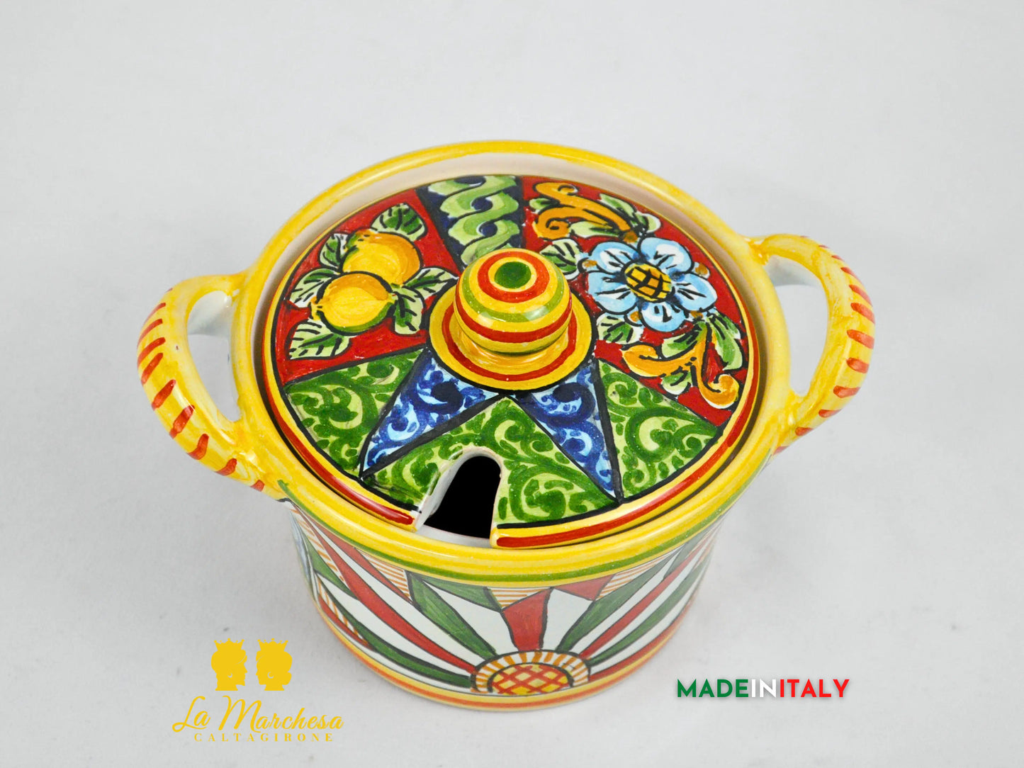 Formaggiera Zuccheriera in Ceramica di Caltagirone - Vari Decori