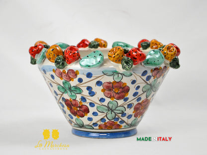 Portavaso in Ceramica di Caltagirone Fichi D'India a Rilievo - Varie Misure