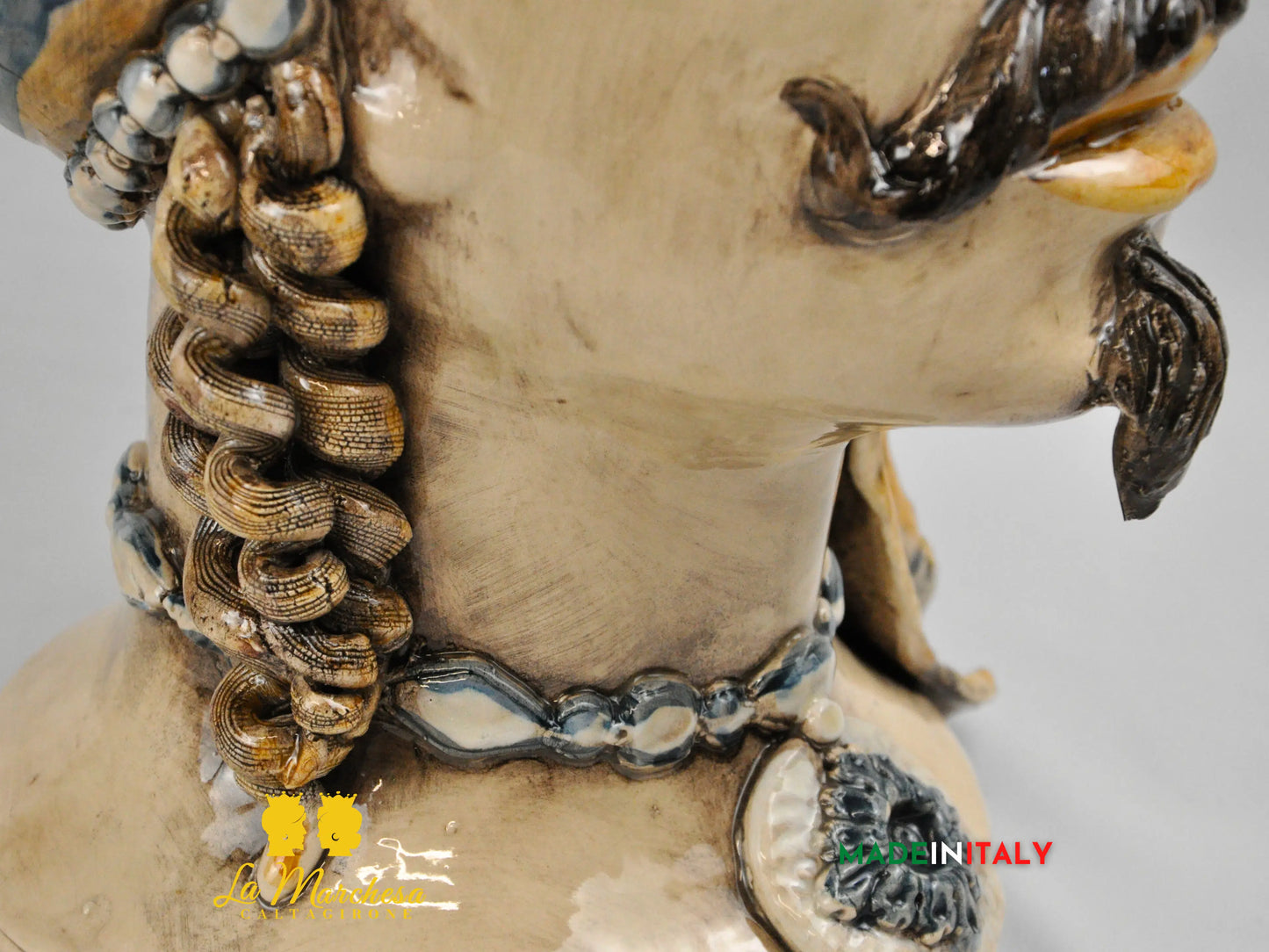 Teste di Moro Turbante in Ceramica di Caltagirone 39cm