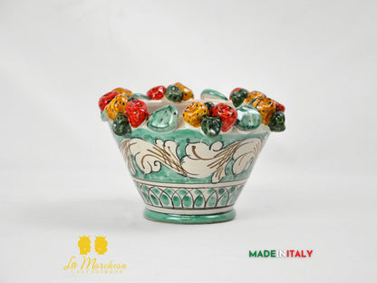 Portavaso in Ceramica di Caltagirone Fichi D'India a Rilievo - Varie Misure