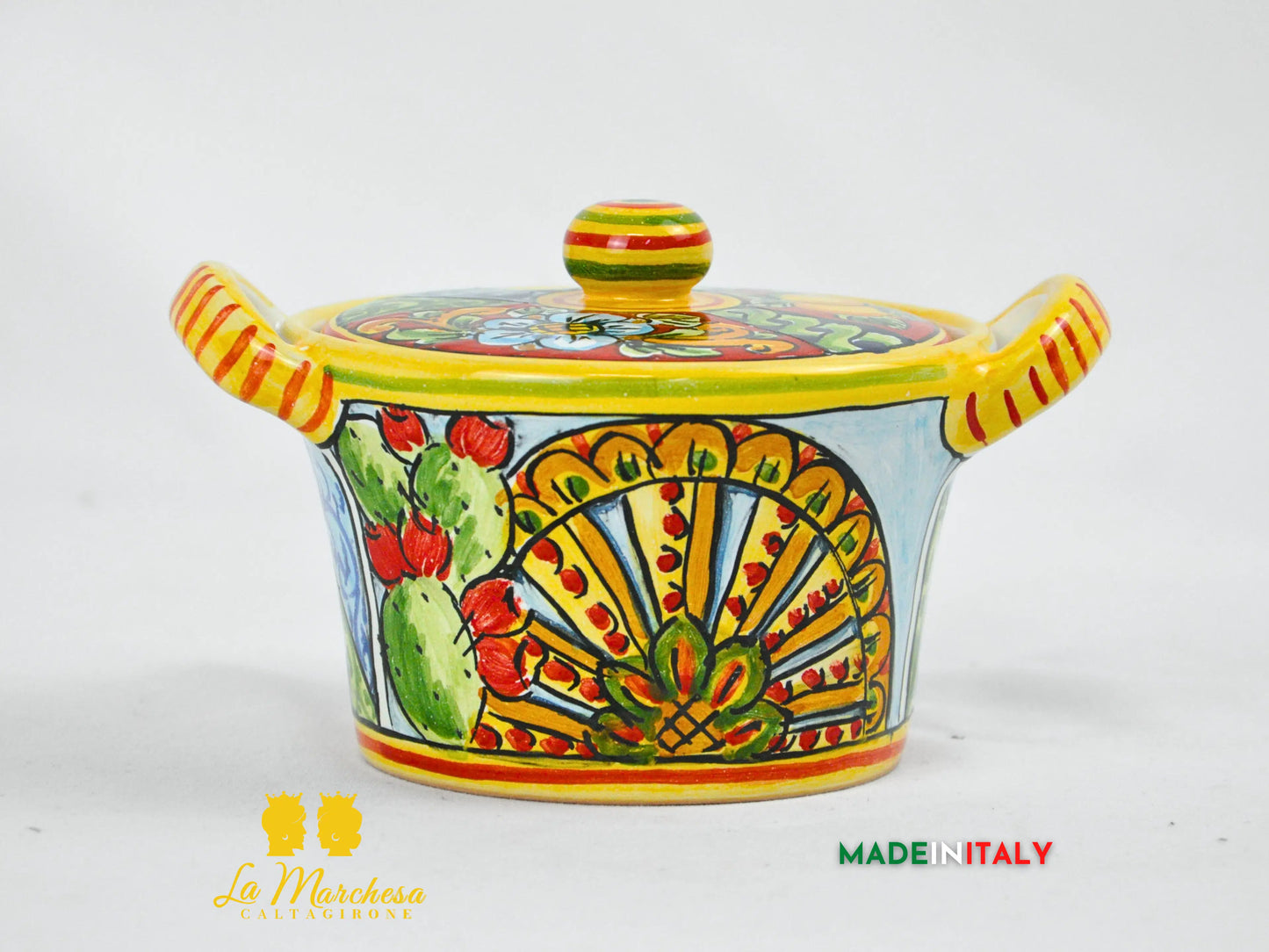 Formaggiera Zuccheriera in Ceramica di Caltagirone - Vari Decori