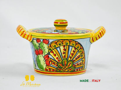 Formaggiera Zuccheriera in Ceramica di Caltagirone - Vari Decori