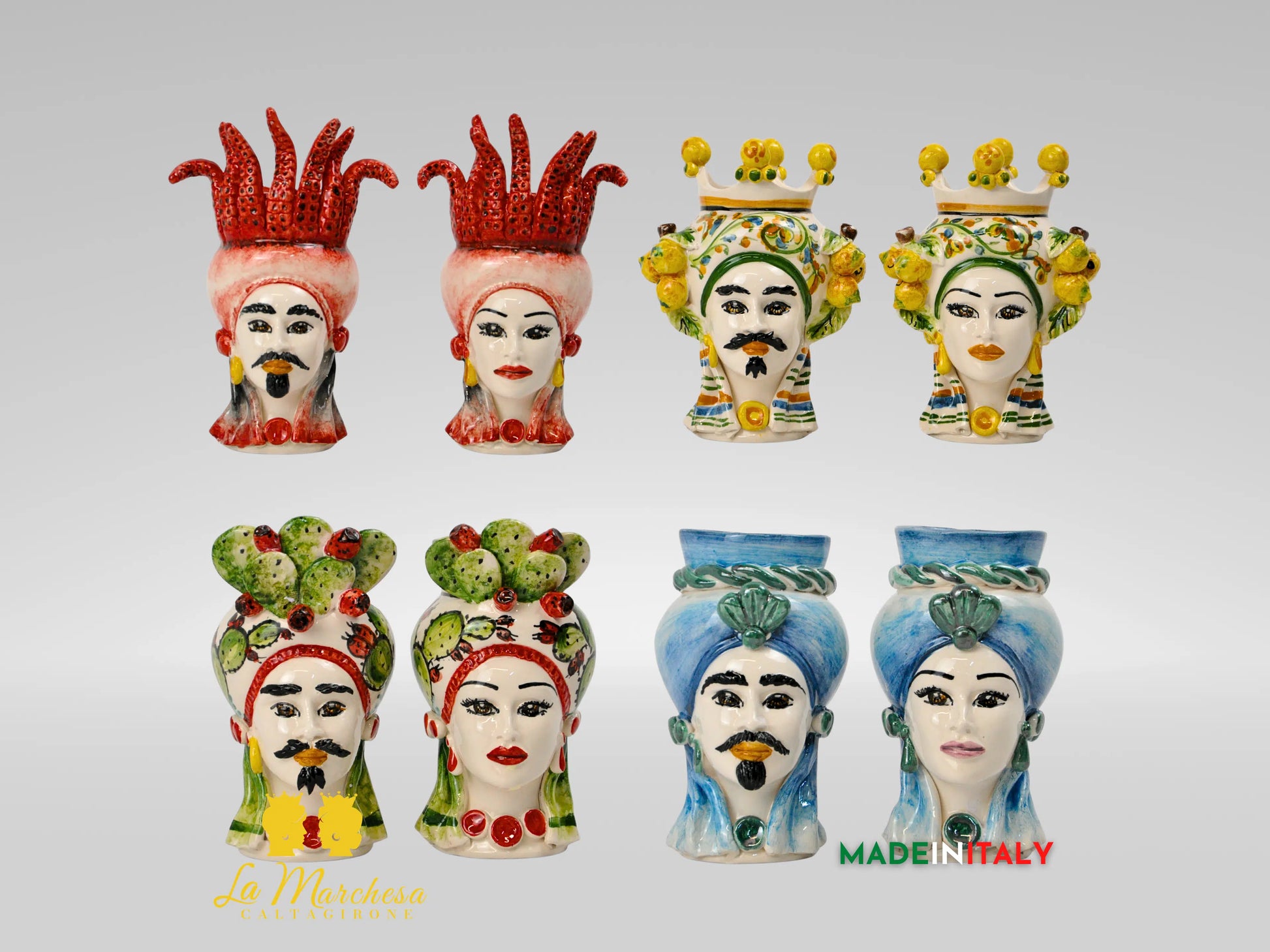 Teste di Moro in Ceramica di Caltagirone Applicazioni - Vari Modelli