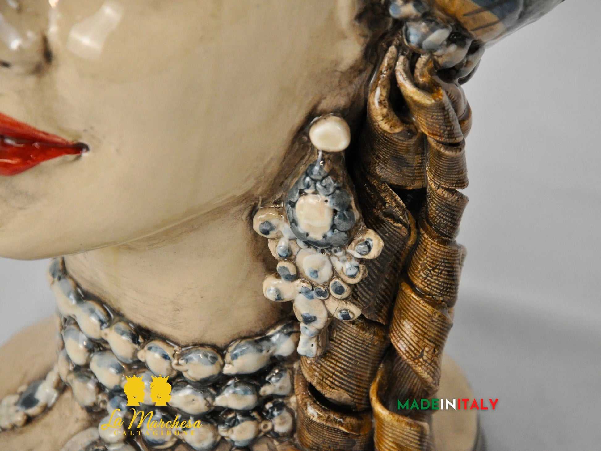 Teste di Moro Turbante in Ceramica di Caltagirone 39cm