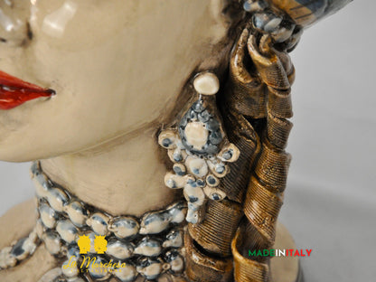 Teste di Moro Turbante in Ceramica di Caltagirone 39cm