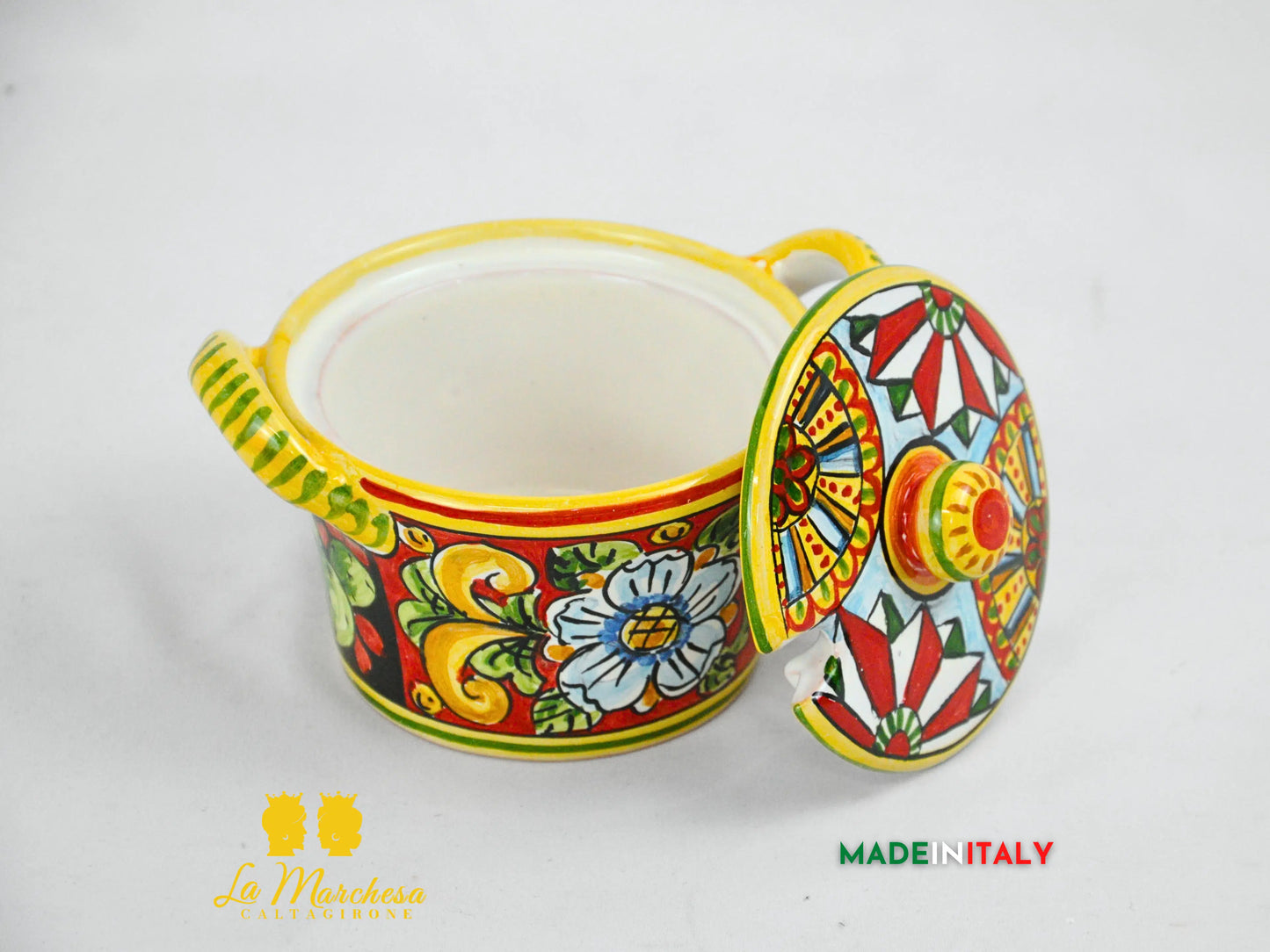 Formaggiera Zuccheriera in Ceramica di Caltagirone - Vari Decori