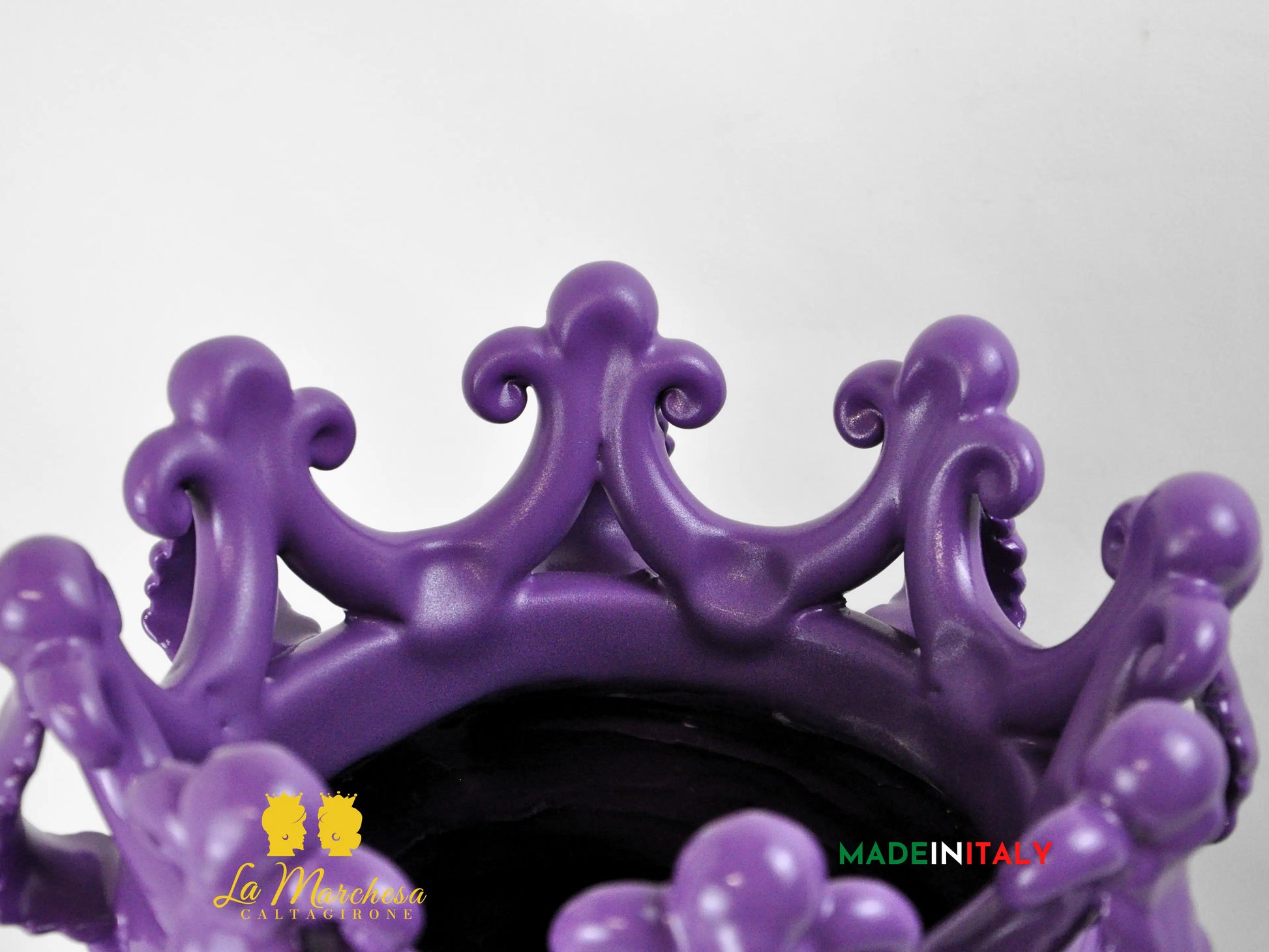 OUTLET - Testa di Moro Uomo in Ceramica di Caltagirone Viola 44cm