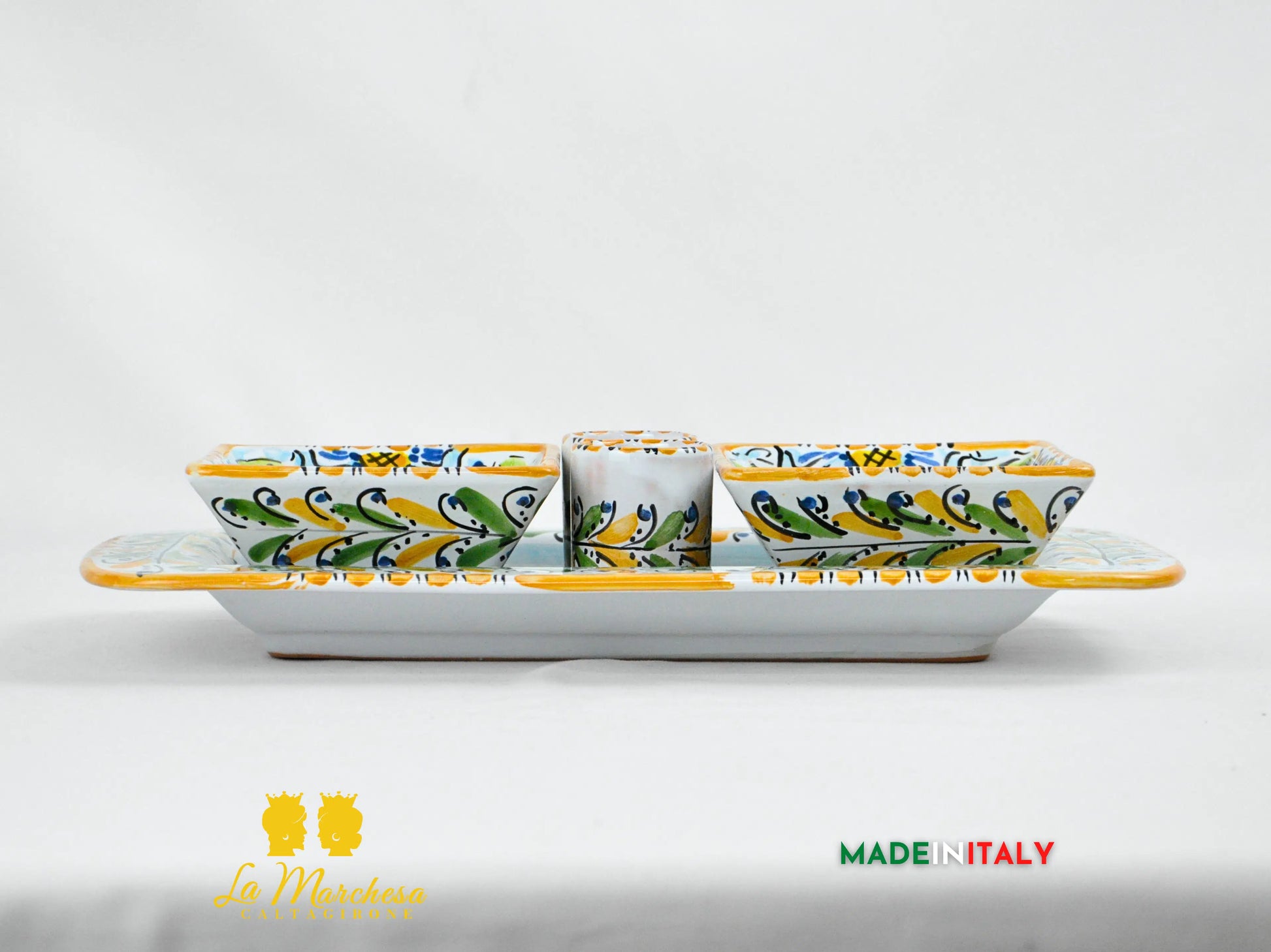 Set Antipastiera 5 Pezzi in Ceramica di Caltagirone 33cm