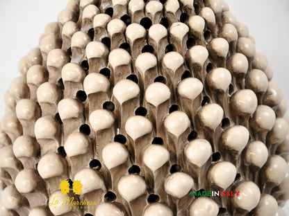 Pigna Siciliana Traforata Copri Candela / Coprilampada in Ceramica di Caltagirone 28cm