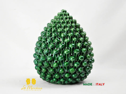 OUTLET - Pigna Siciliana Traforata Copri Candela / Coprilampada in Ceramica di Caltagirone 28cm (Copia)