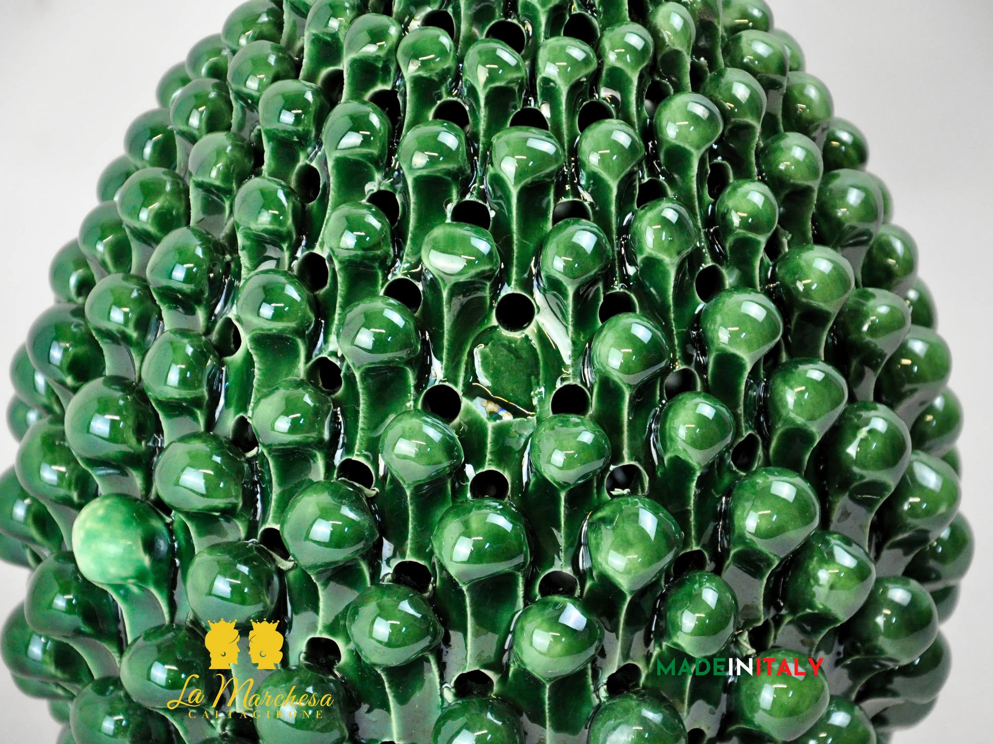 OUTLET - Pigna Siciliana Traforata Copri Candela / Coprilampada in Ceramica di Caltagirone 28cm (Copia)