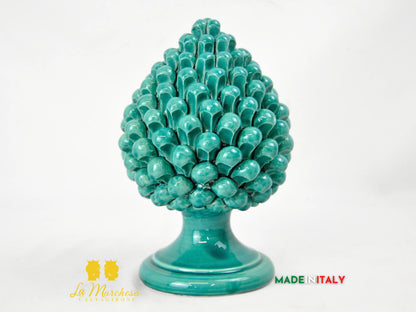 OUTLET - Pigna Siciliana in Ceramica di Caltagirone Verde Rame 22cm