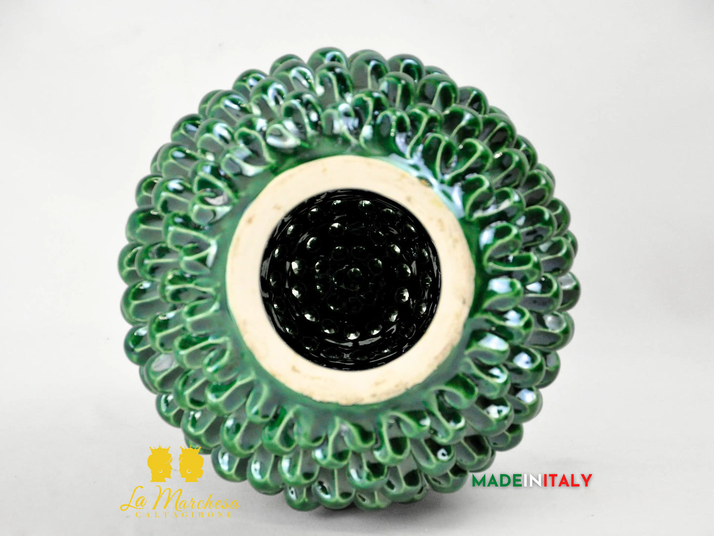 OUTLET - Pigna Siciliana Traforata Copri Candela / Coprilampada in Ceramica di Caltagirone 28cm