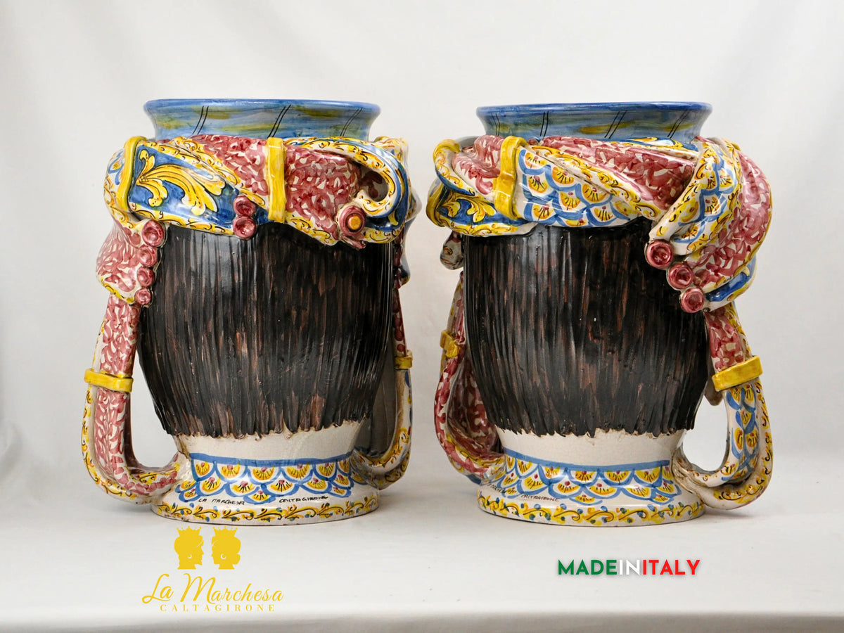 Teste di Moro in Ceramica di Caltagirone Turbante H40