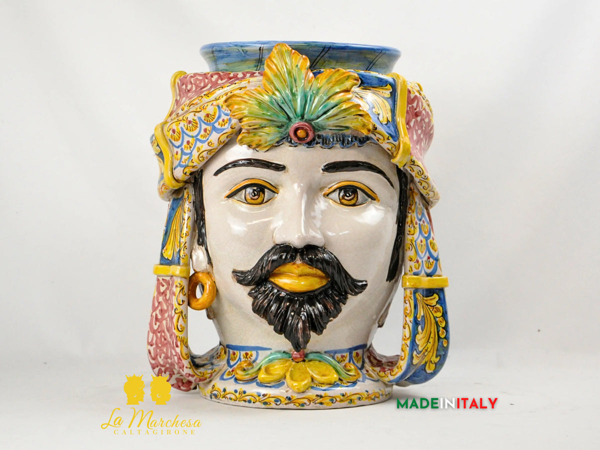 Teste di Moro in Ceramica di Caltagirone Turbante H40