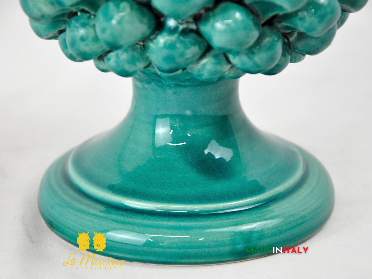 OUTLET - Pigna Siciliana in Ceramica di Caltagirone Verde Rame 22cm