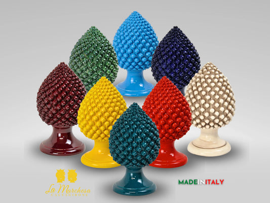 Pigna Siciliana in Ceramica di Caltagirone Artigianale Monocolore 41cm - Vari Colori