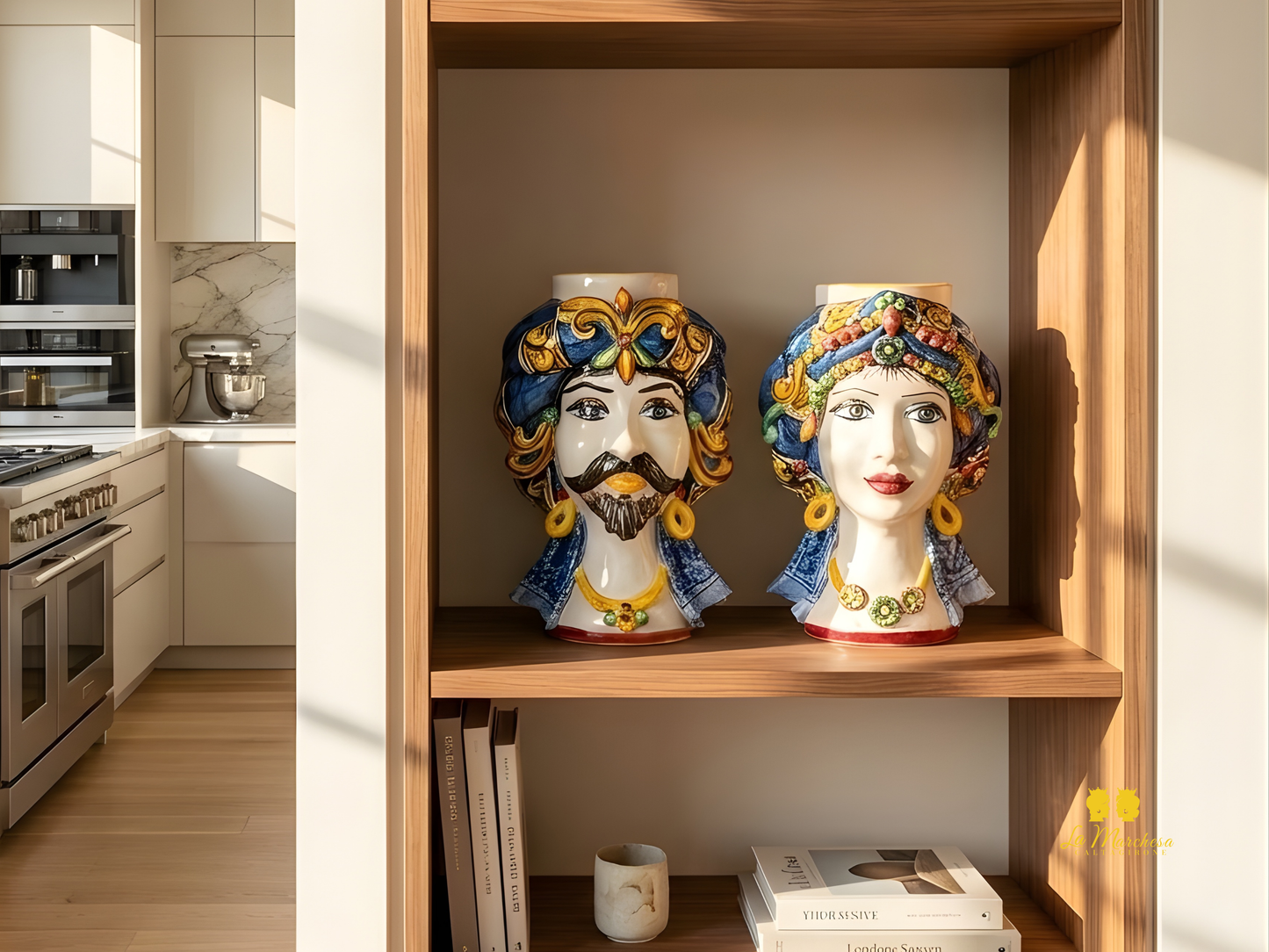 Teste di Moro in Ceramica di Caltagirone Foulard - Vari Modelli