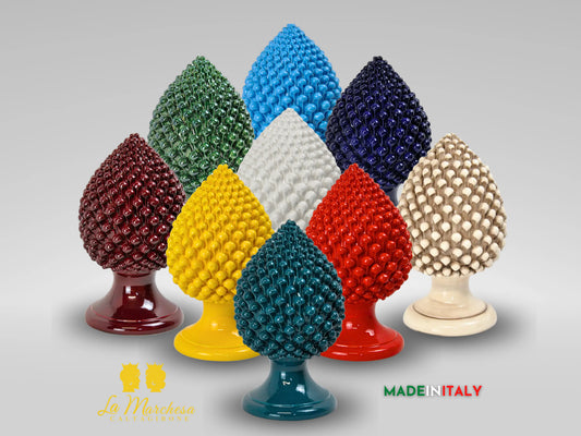 Pigna Siciliana in Ceramica di Caltagirone Artigianale Monocolore 41cm - Vari Colori