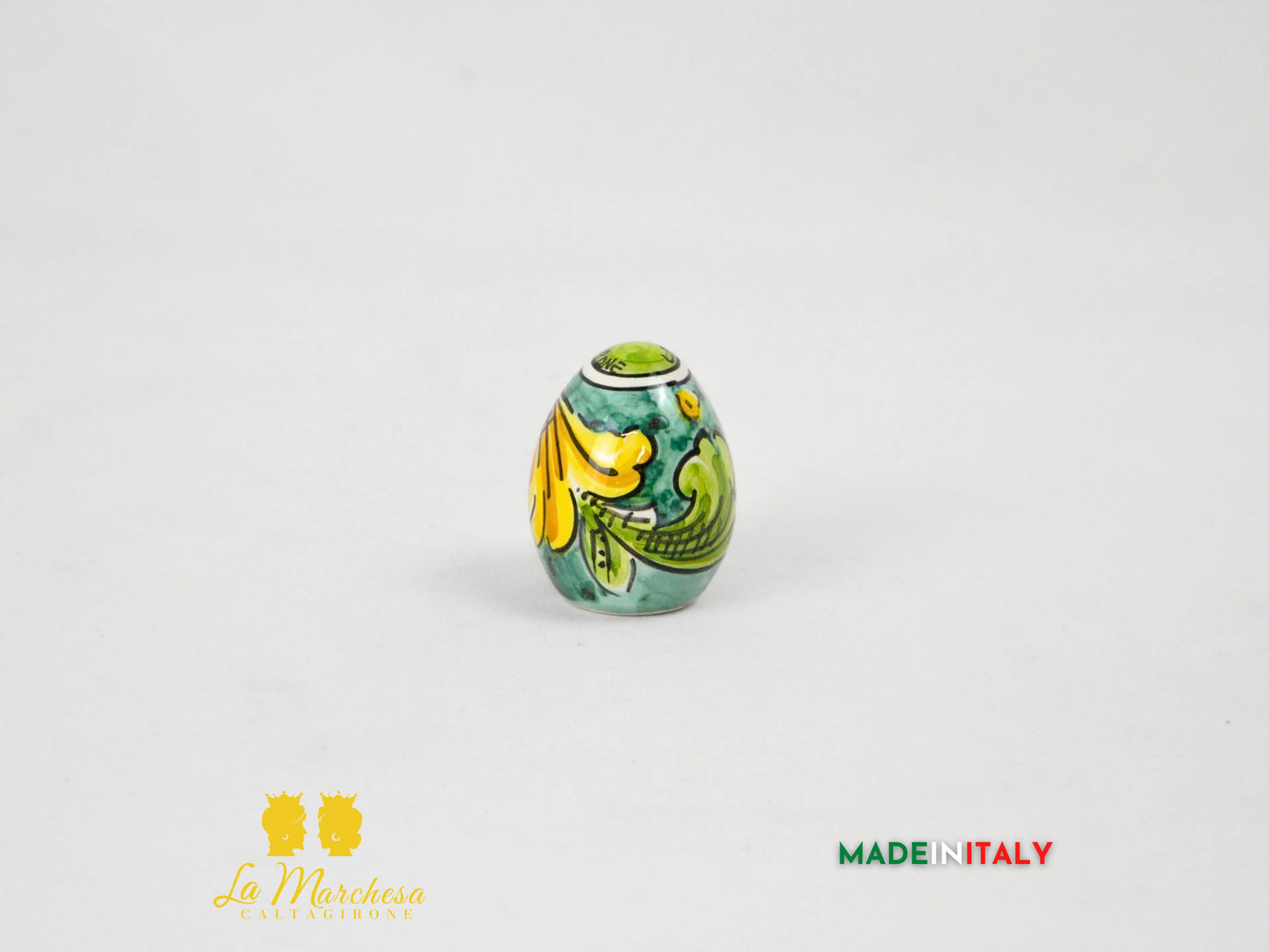 Uovo Verde in Ceramica di Caltagirone - Varie Misure