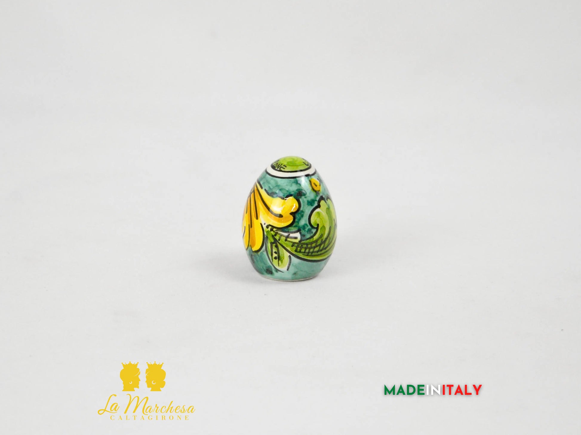 Uovo Verde in Ceramica di Caltagirone - Varie Misure