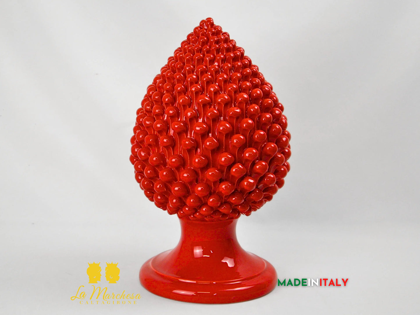 Pigna Siciliana in Ceramica di Caltagirone Artigianale Monocolore 41cm - Vari Colori