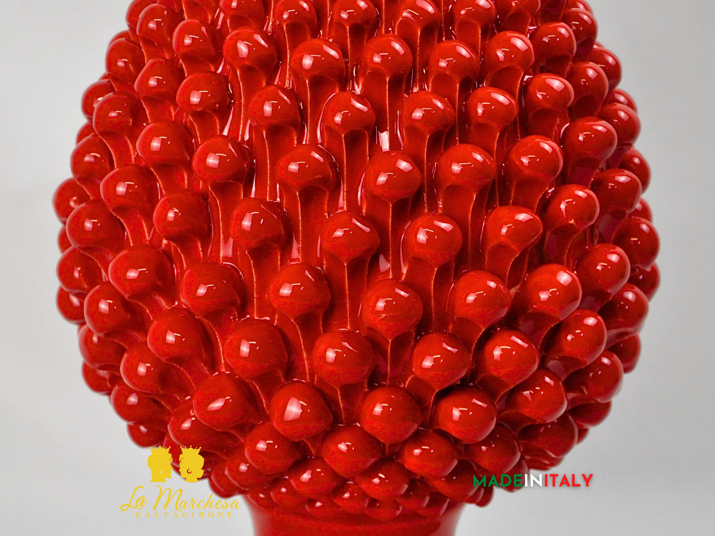 Pigna Siciliana in Ceramica di Caltagirone Artigianale Monocolore 41cm - Vari Colori