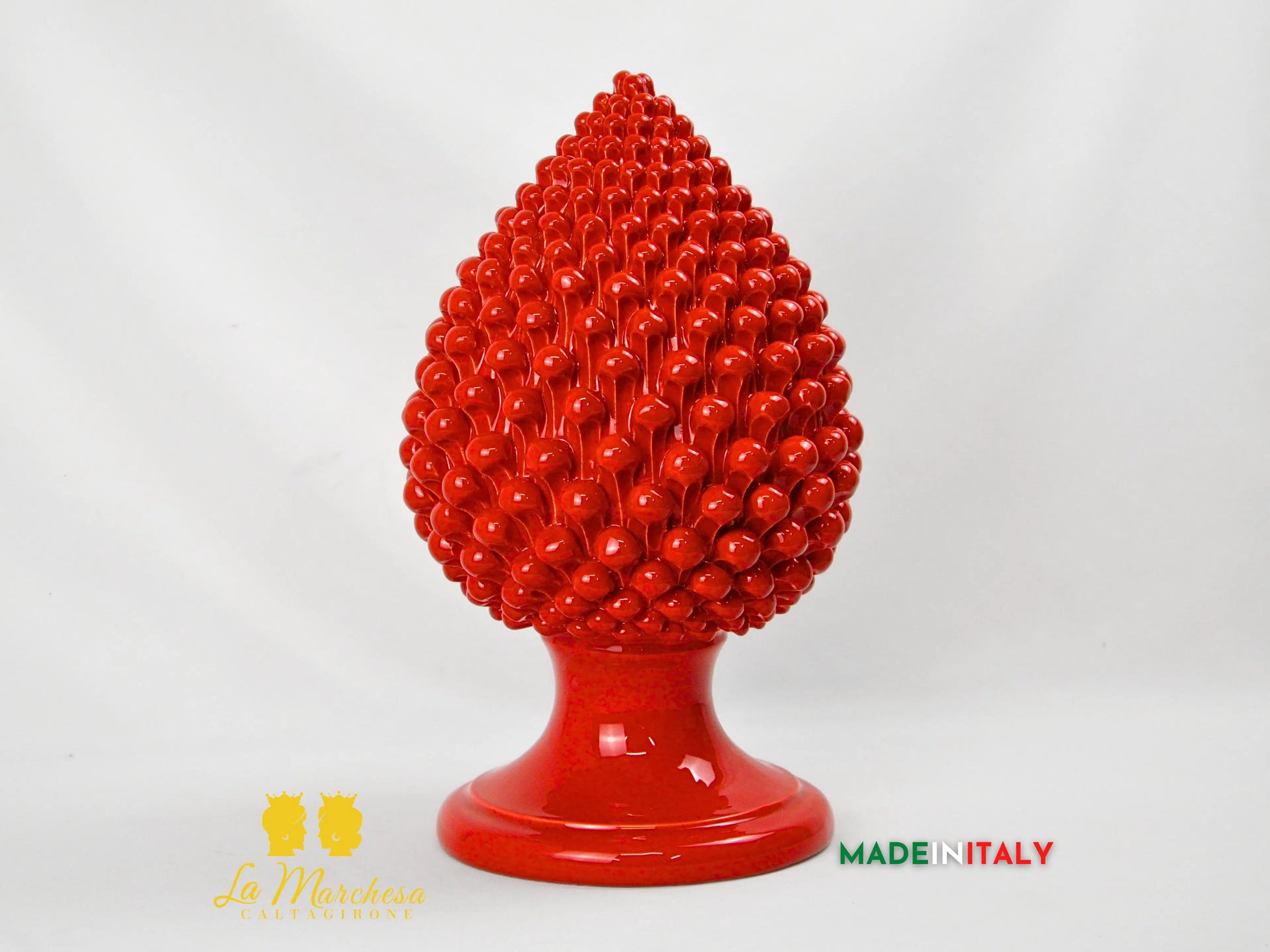 Pigna Siciliana in Ceramica di Caltagirone Artigianale Monocolore 41cm - Vari Colori