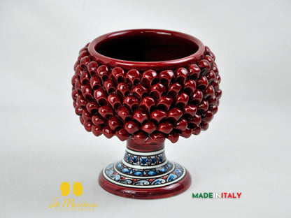Portavaso Pigna Siciliana in Ceramica di Caltagirone 20cm - Vari Colori