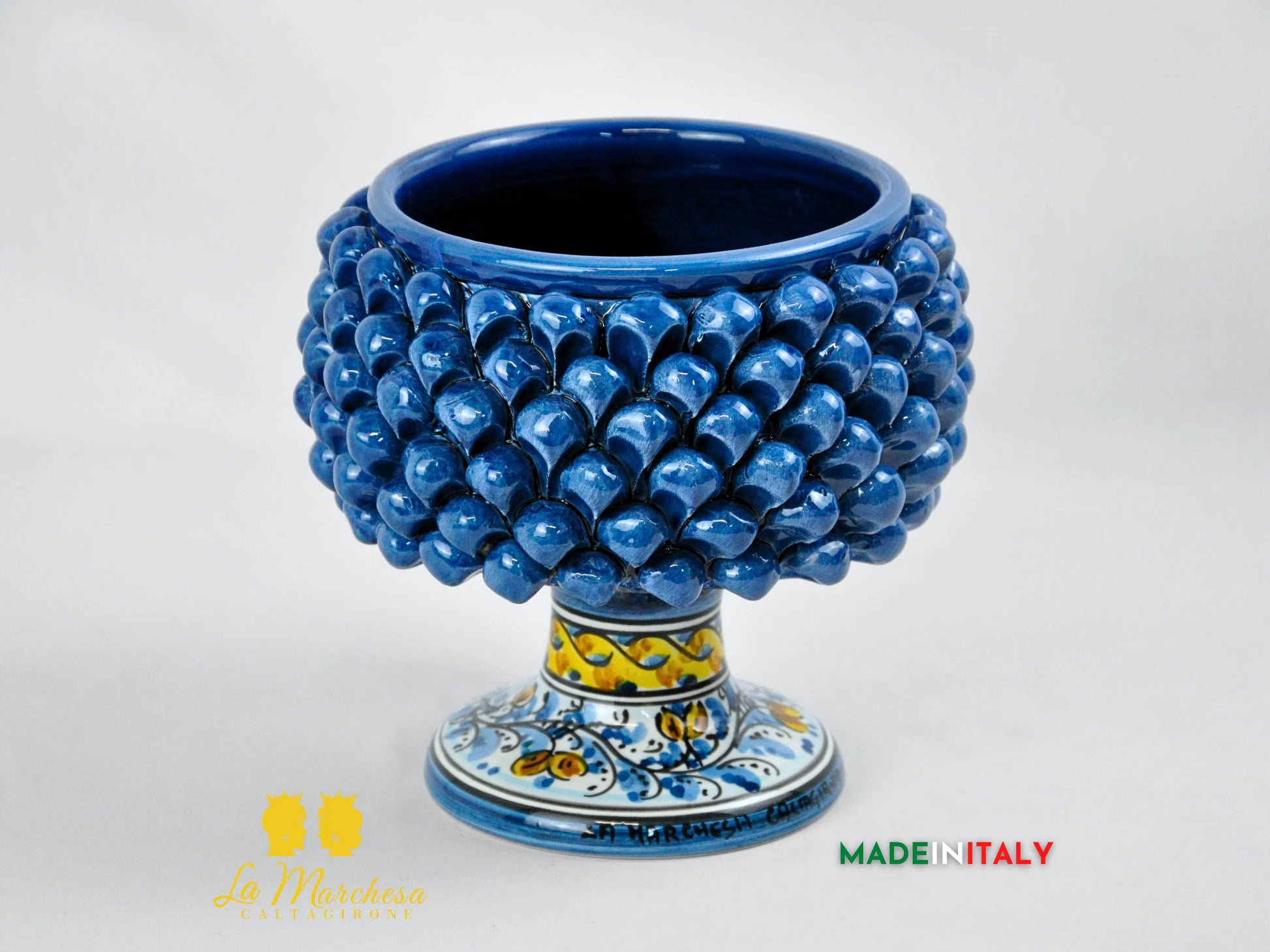 Portavaso Pigna Siciliana in Ceramica di Caltagirone 20cm - Vari Colori