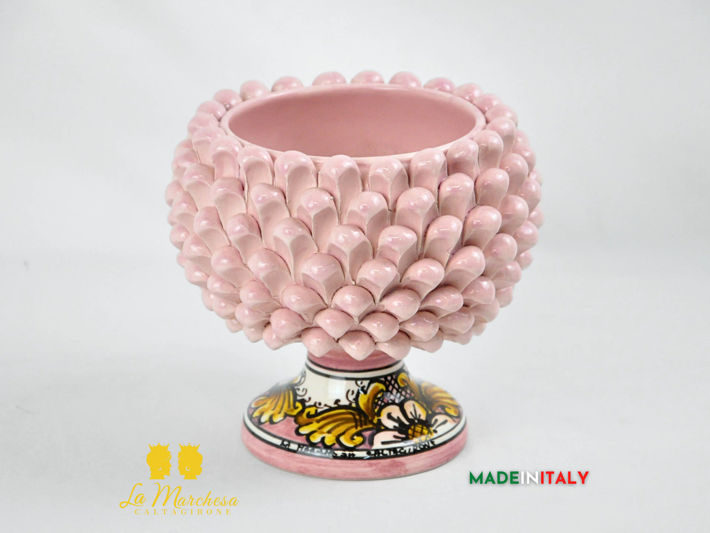 Portavaso Pigna Siciliana in Ceramica di Caltagirone 20cm - Vari Colori