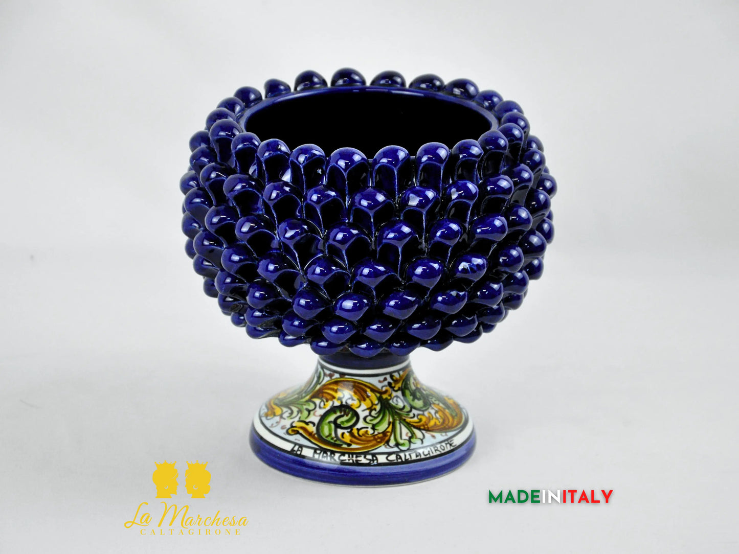Portavaso Pigna Siciliana in Ceramica di Caltagirone 20cm - Vari Colori