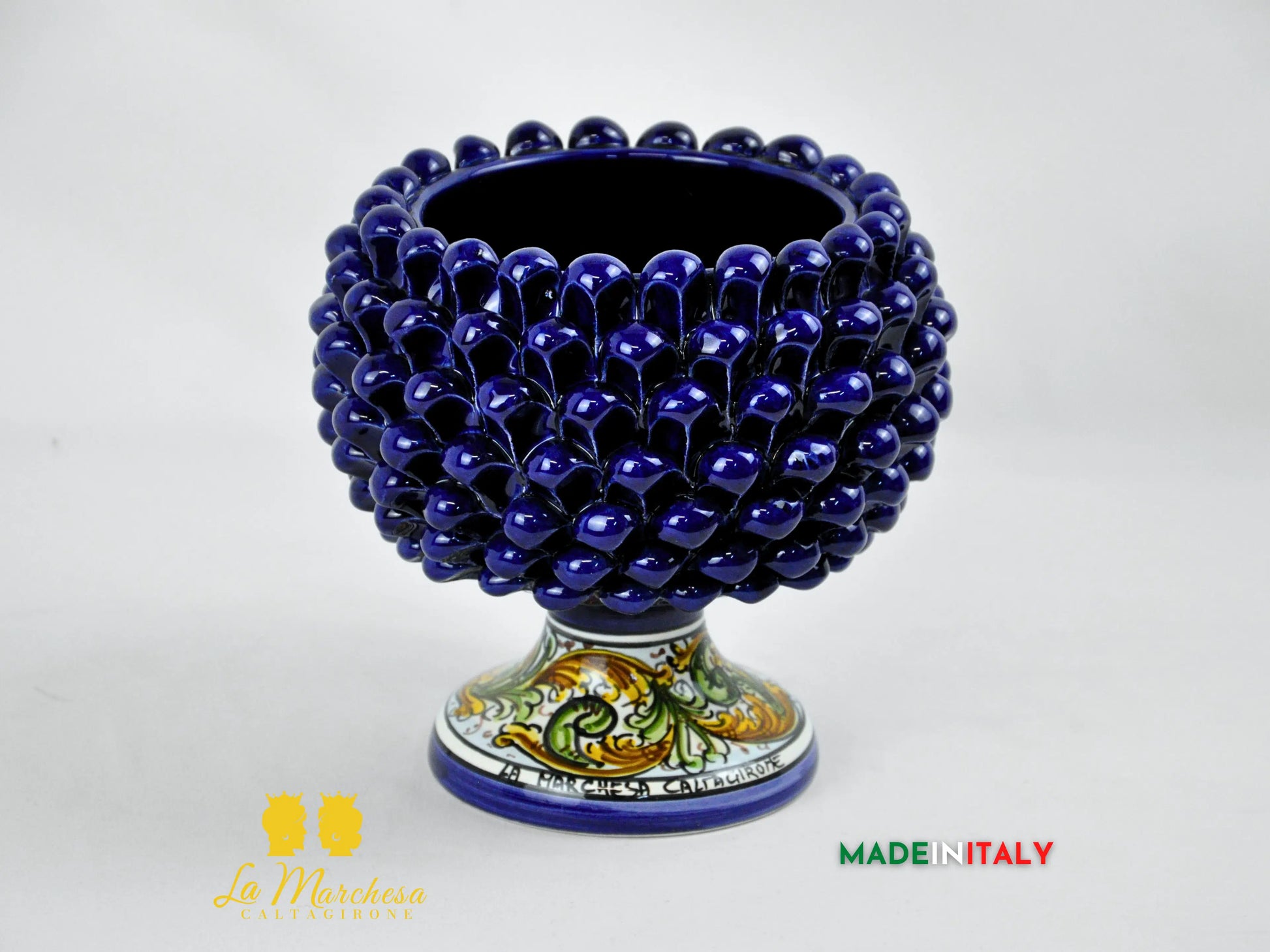 Portavaso Pigna Siciliana in Ceramica di Caltagirone 20cm - Vari Colori