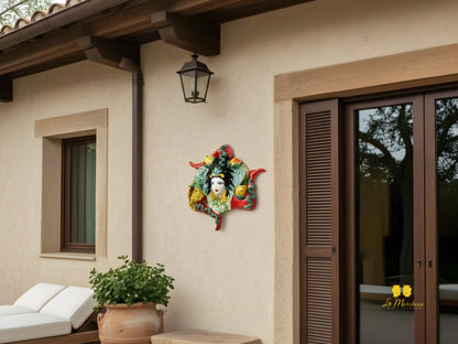 Trinacria in Ceramica di Caltagirone Colorata e Frutta - Vari Modelli
