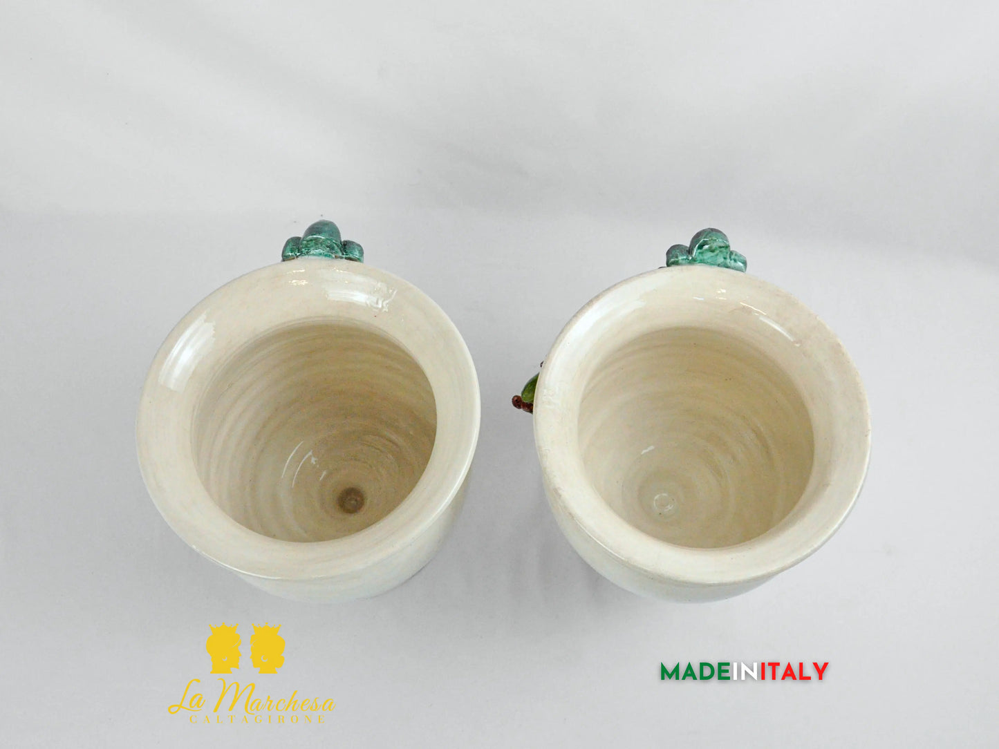 Vaso Design Volto in Ceramica di Caltagirone Fichi D'India 24cm