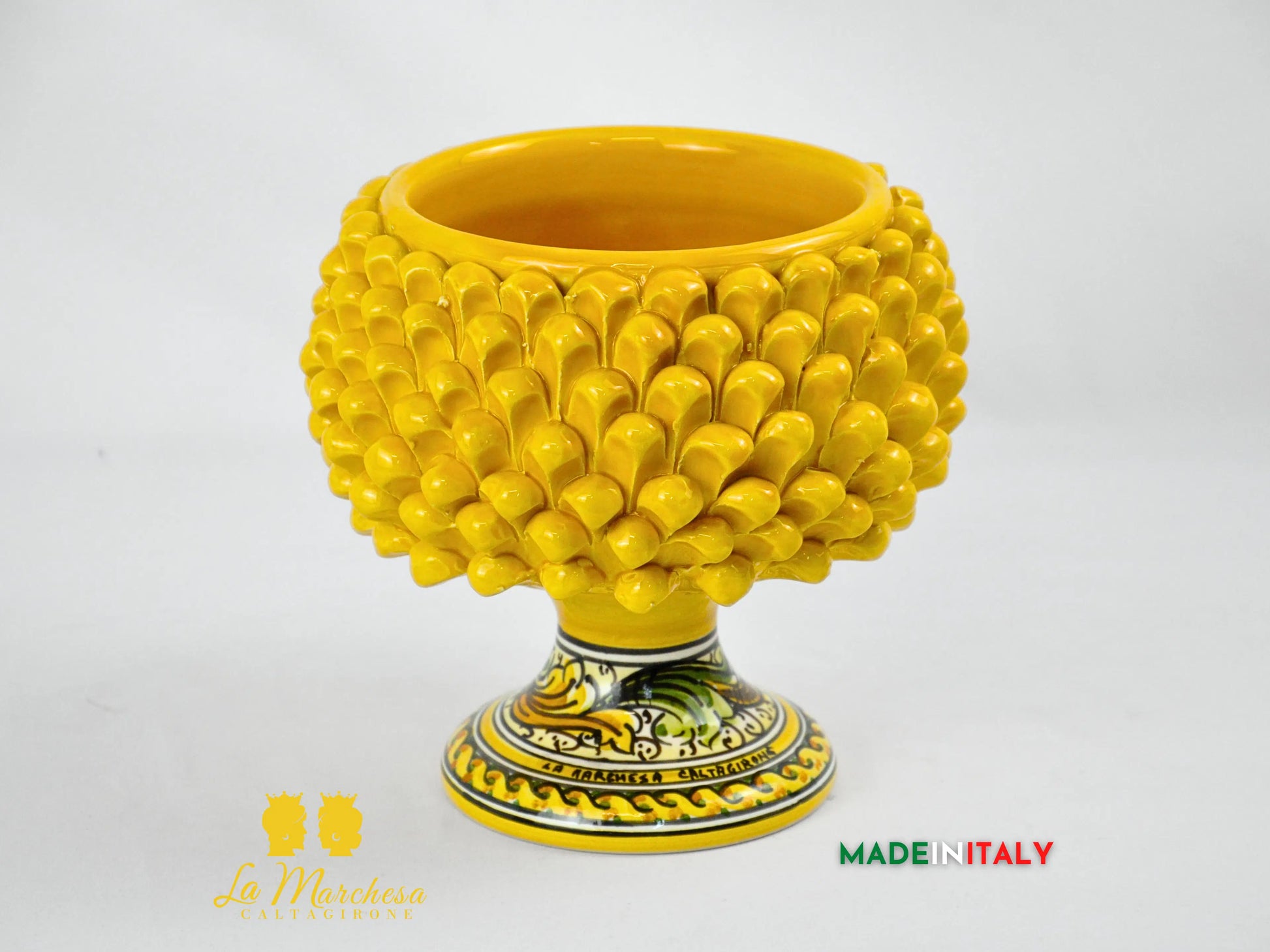 Portavaso Pigna Siciliana in Ceramica di Caltagirone 20cm - Vari Colori