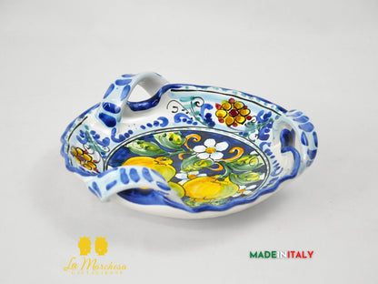 Ciotola Svuotatasche in Ceramica di Caltagirone con Manici 21cm