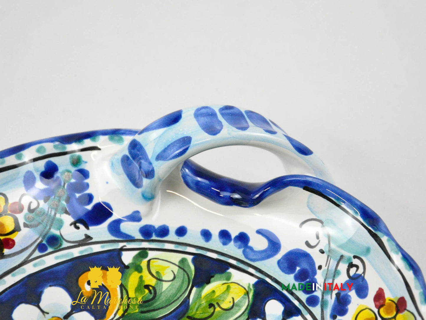 Ciotola Svuotatasche in Ceramica di Caltagirone con Manici 21cm