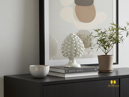 Pigna Siciliana Bianca Madreperla in Ceramica di Caltagirone 21cm