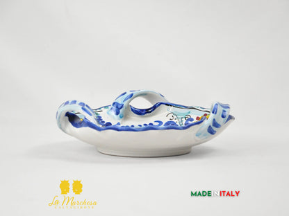 Ciotola Svuotatasche in Ceramica di Caltagirone con Manici 21cm