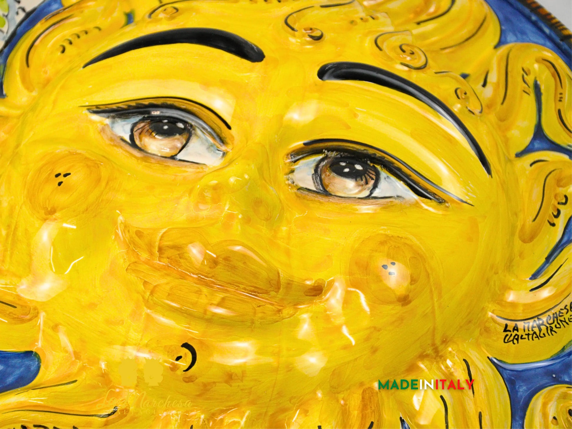 Sole e Luna da Parete in Ceramica di Caltagirone Ø41cm