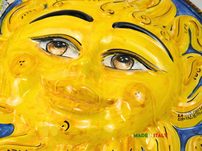 Sole e Luna da Parete in Ceramica di Caltagirone Ø41cm