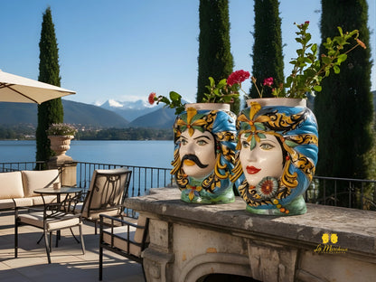 Teste di Moro Taormina Semplici in Ceramica di Caltagirone 42cm