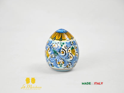 Uovo in Ceramica di Caltagirone Decoro '600 - Varie Misure