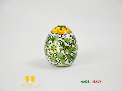 Uovo in Ceramica di Caltagirone Decoro '600 - Varie Misure