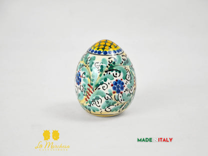 Uovo in Ceramica di Caltagirone Decoro '600 - Varie Misure